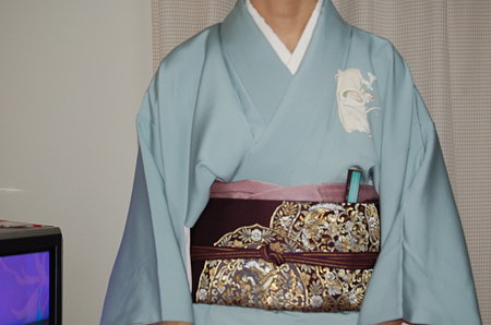 付け下げ 正倉院模様の二重帯
