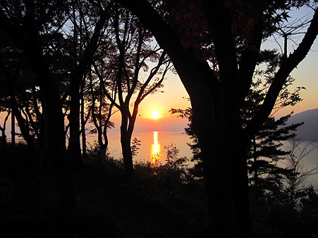 奥琵琶湖の夕日